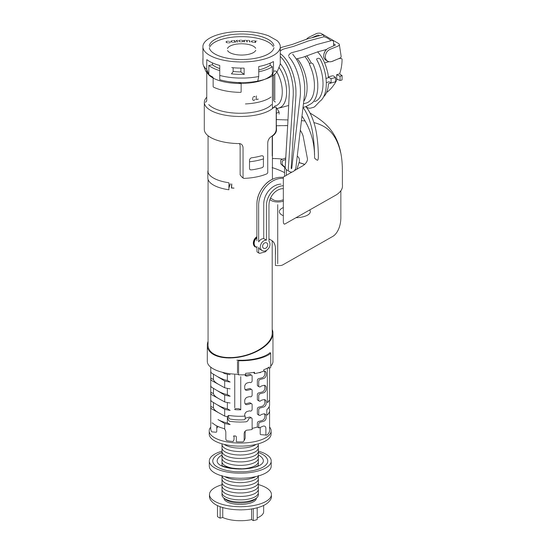 Caroma Quietflow 2 Bottom Inlet Valve – Cistern Fill Valve Replacement, Adjustable Height | 687042