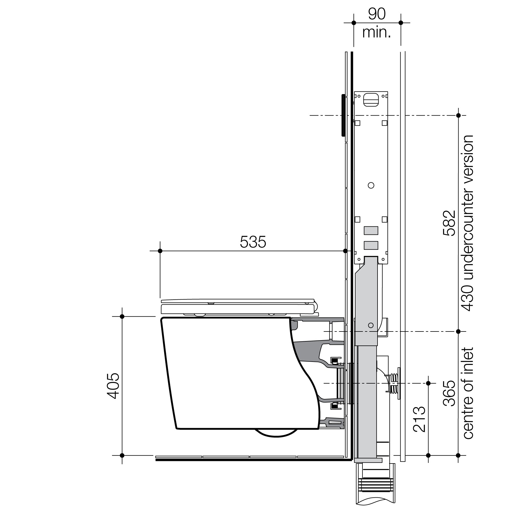 Liano Cleanflush® Wall Hung Invisi Series II® Toilet Suite SBW - with GermGard®