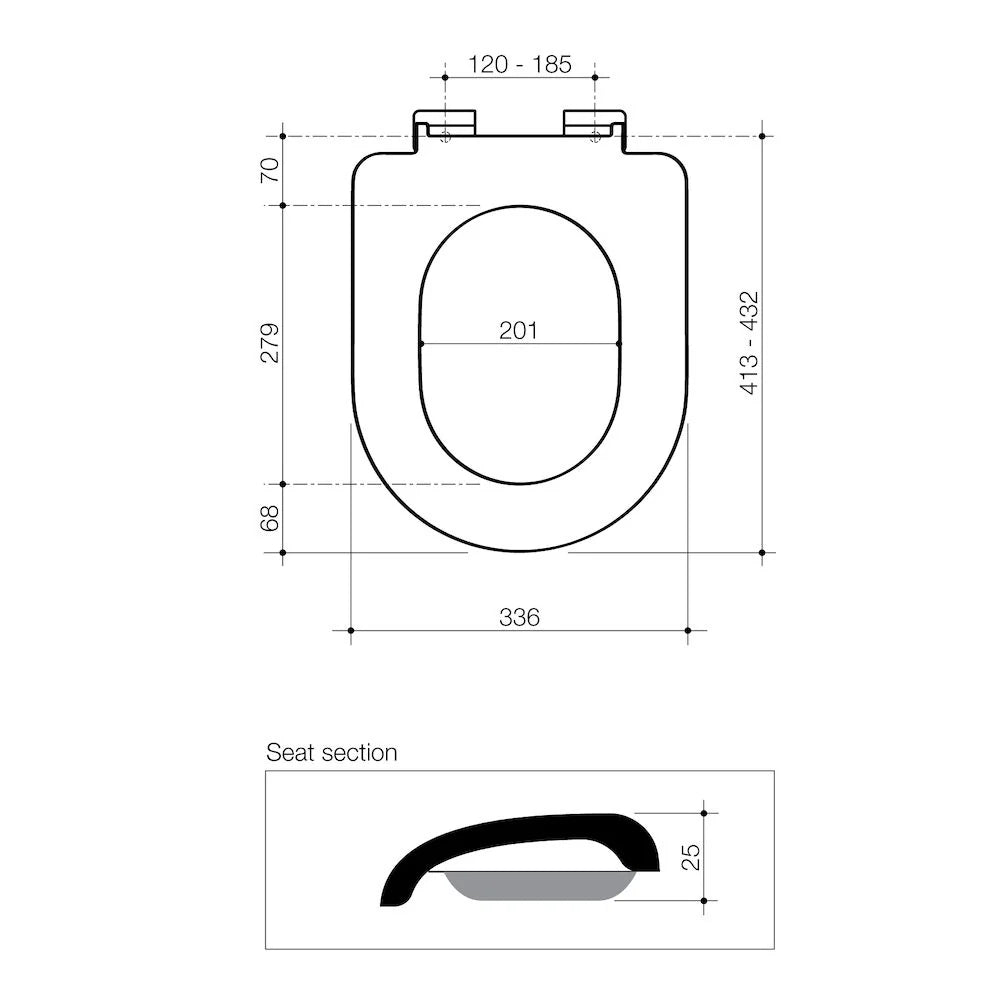 Metro Toilet Seat with GermGard® - Wall Hung Pans