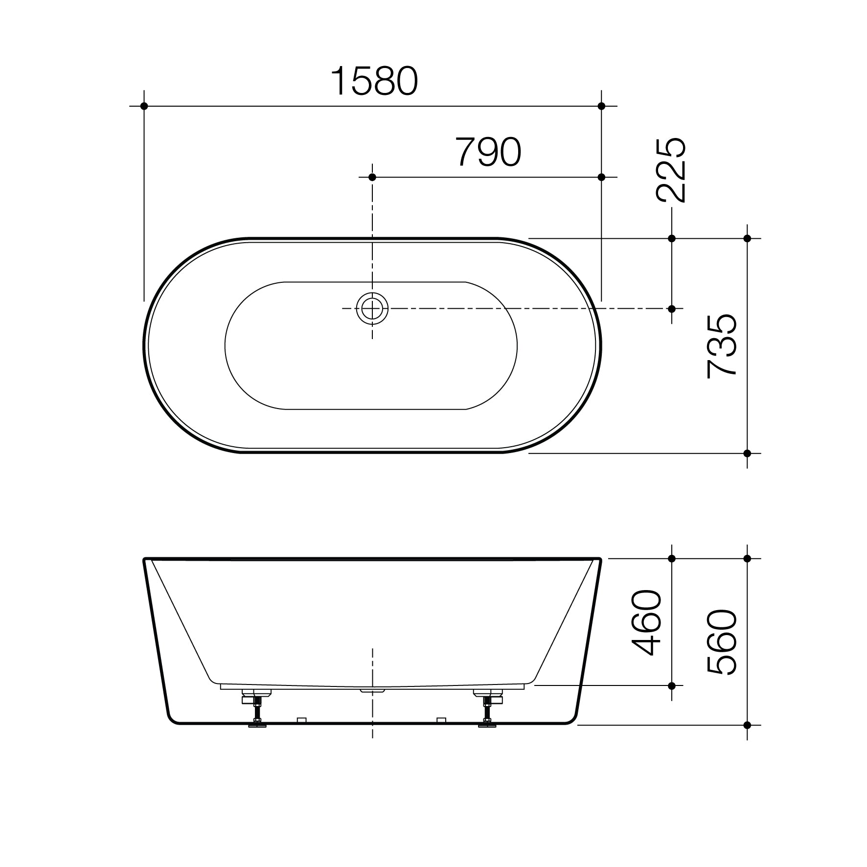 Urbane II 1600 Freestanding Bath