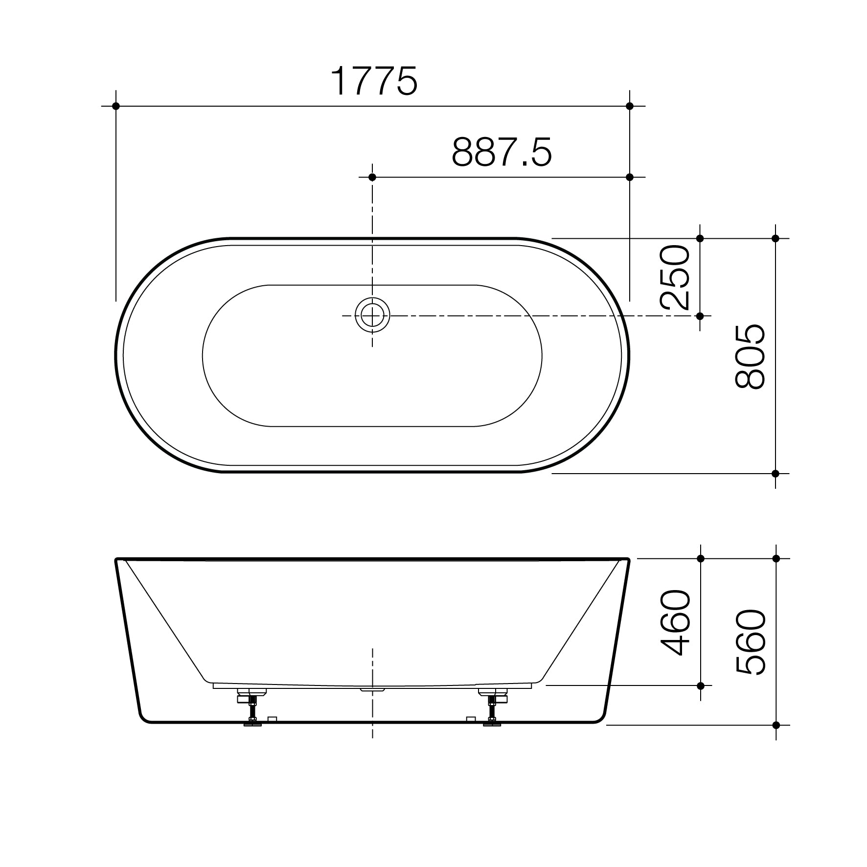 Urbane II 1800 Freestanding Bath