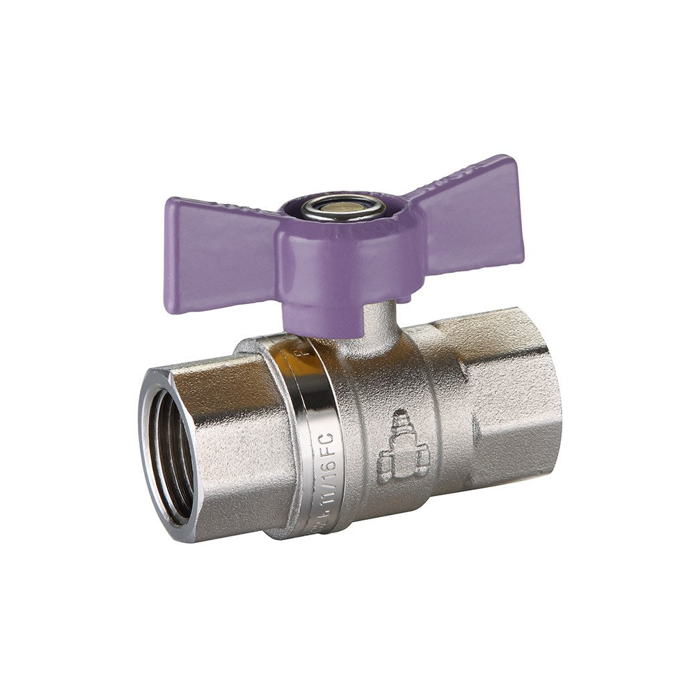 Dual Approved Ball Valve — Butterfly Handle, FI x FI, Lilac, Recycled Water, Lead Free