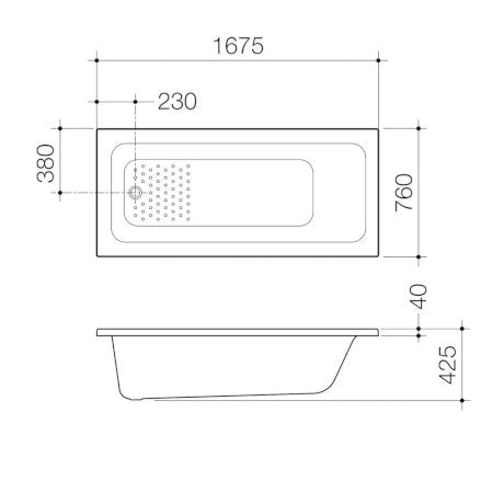 Vivas 1675 Anti-Slip Island Bath