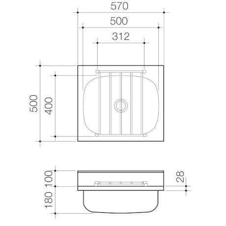 Cleaners Sink - Sink & Grate