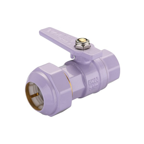 Water Service Ball Valve - Poly Connection PE x FI, Lilac