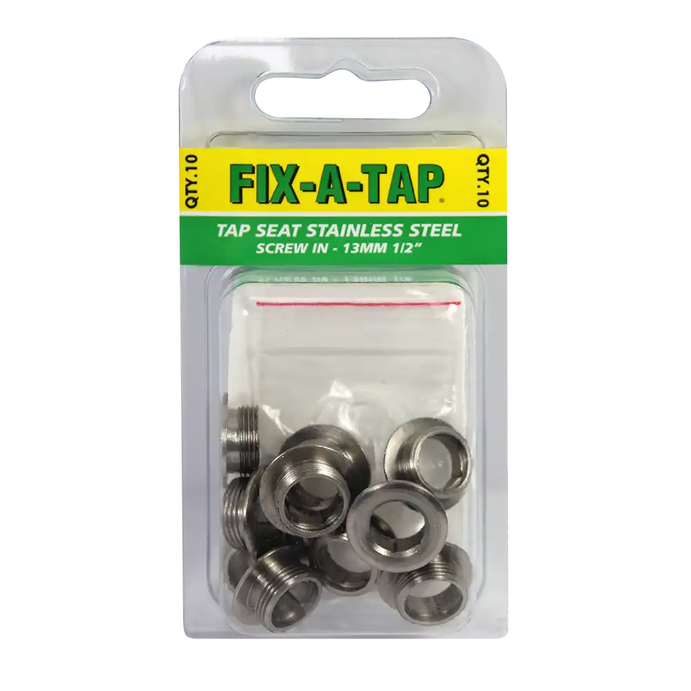 Stainless Steel Tap Seat – Screw In 13mm Pack of 10