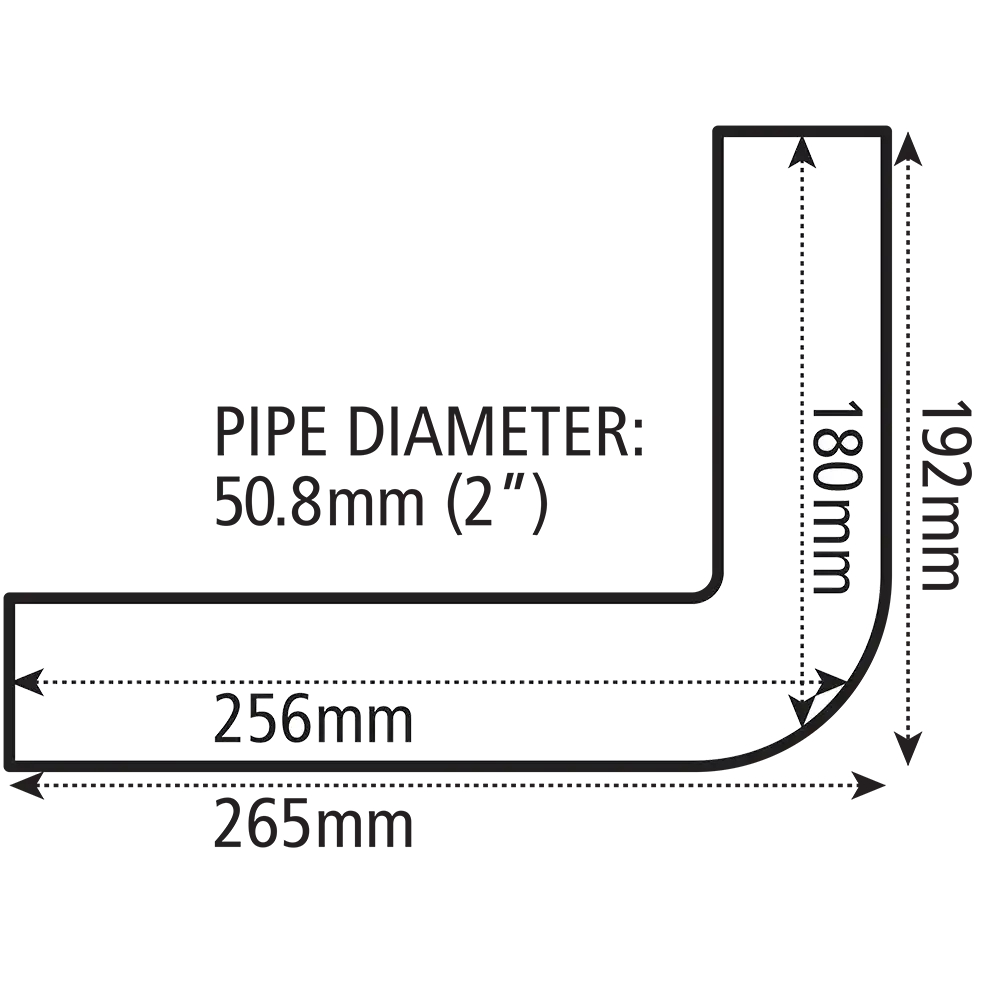 Low Level Flush Pipe Kit 192mm x 265mm