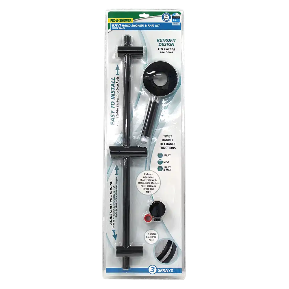 Ravi Shower Rail Kit – Matte Black