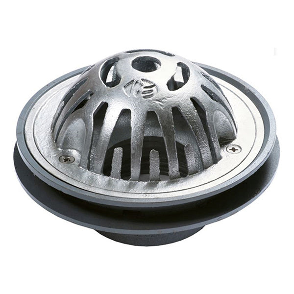 Domed Vertical Rain Water Outlet (with Membrane Clamp Ring) 150PVC/HDPE