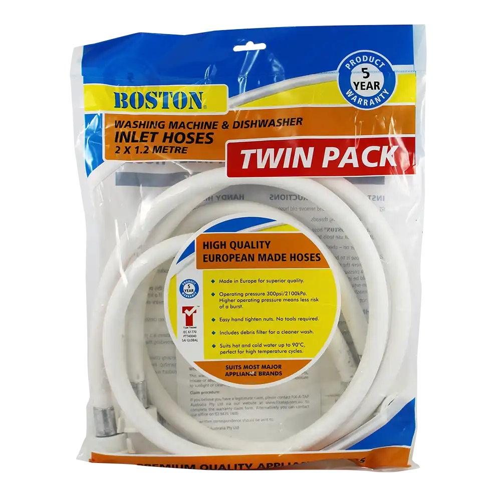 Washing Machine & Dishwasher Inlet Hose Twin Pack 1.2m Pack of 2