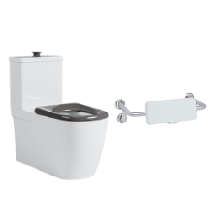 NDIS Disabled Back to Wall Rimless Toilet - 200kg Rated with Grey Seat