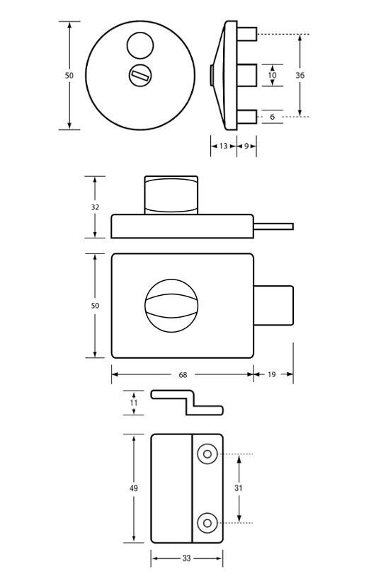 300 Series Lock & Indicator Set - Concealed Fix