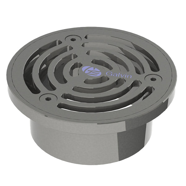 HeelGrate® Stainless Steel Floor Drain Grate Round 100x80 PVC Slip-In