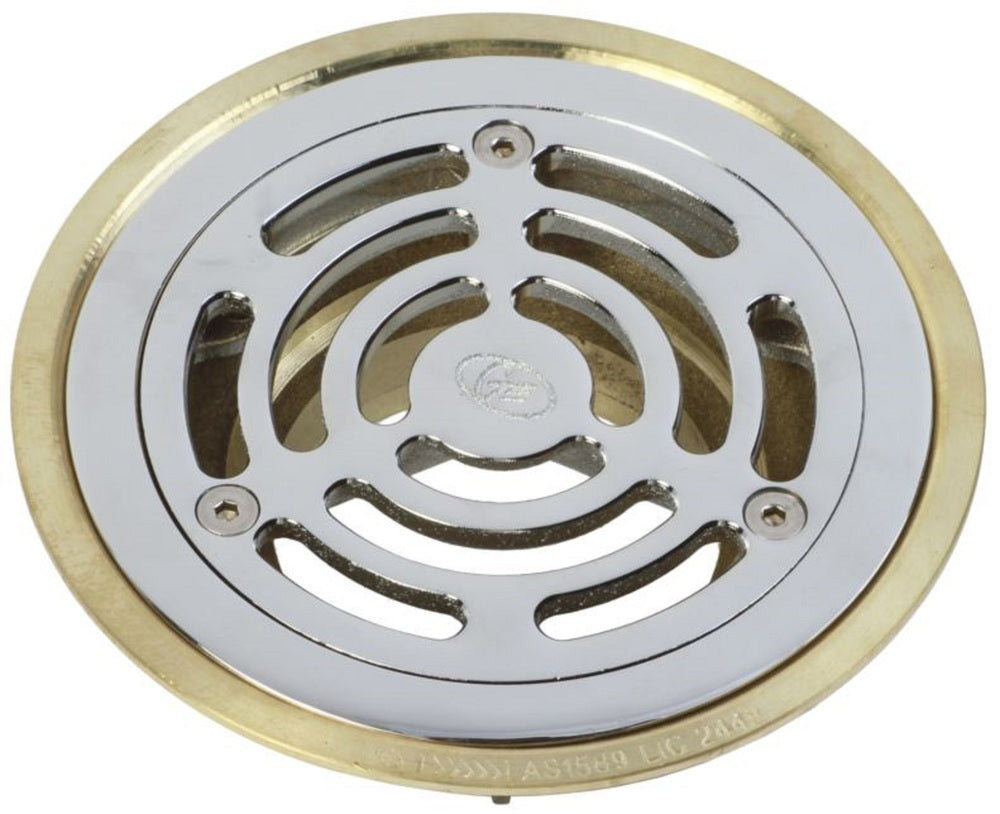 Chrome Floor Drain Grate Vinyl 150X100 PVC/HDPE/CU Slip-In