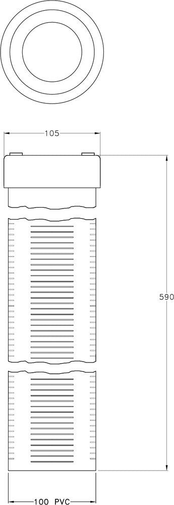 PVC Planter Box Drain Pipe Only with Cap 100 Nom