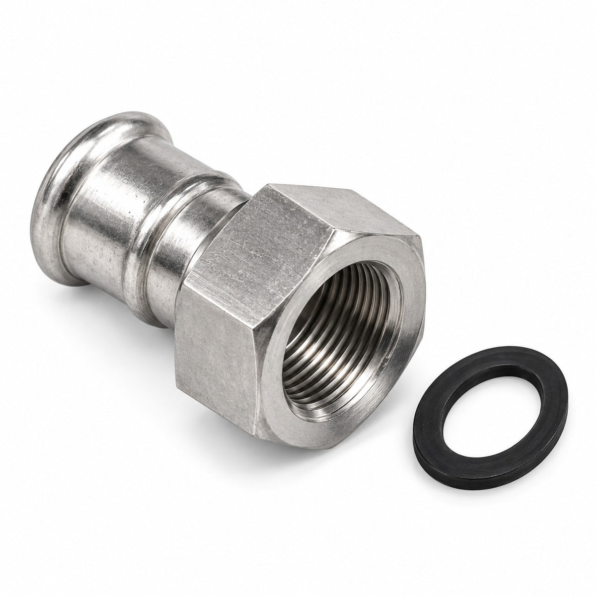 316 stainless steel press adaptor with female BSP swivel nut
