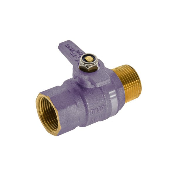 Water Service Ball Valve - Inline MI x FI, Lilac, 20mm