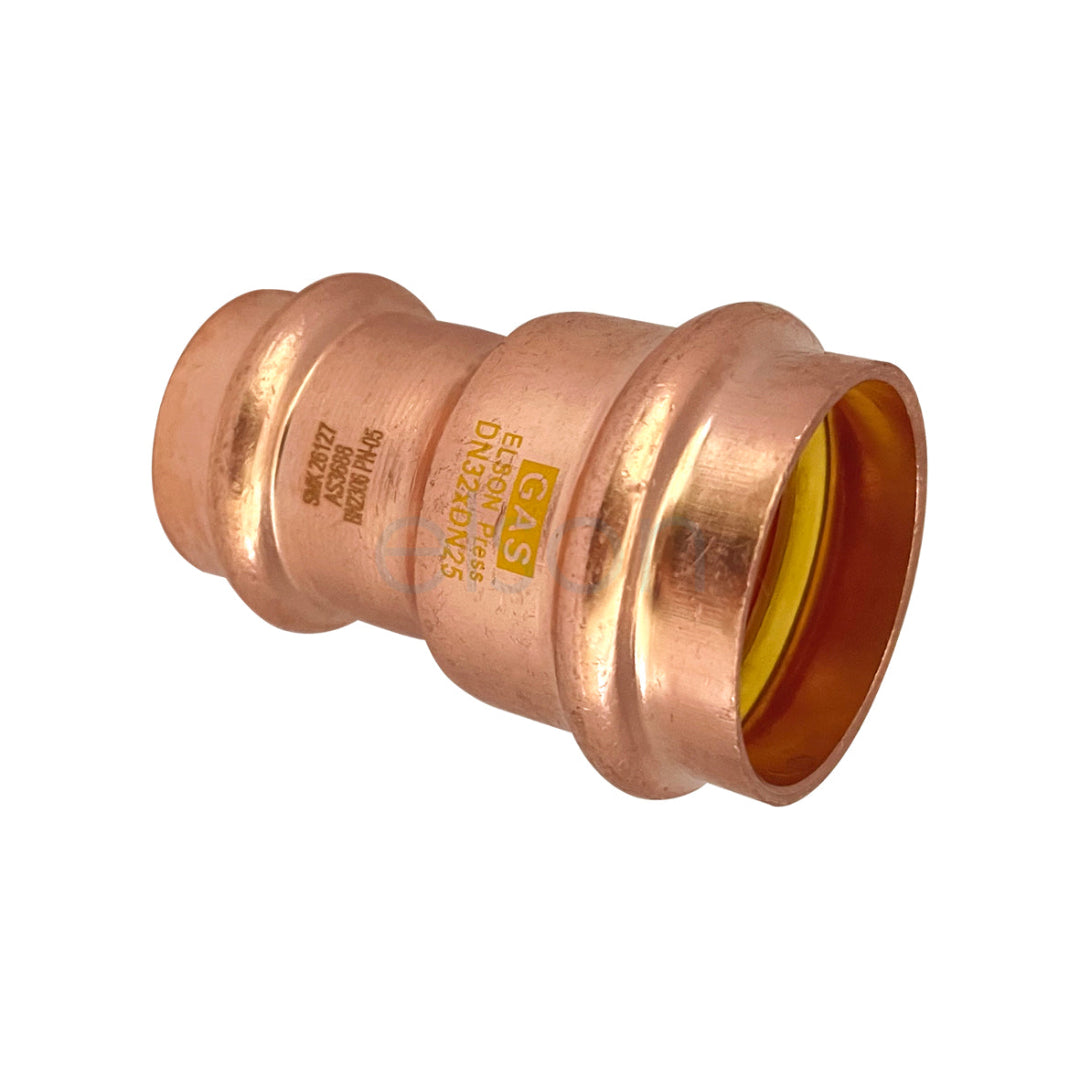 Copper pipe fitting with 'Elkhart' branding on a white background