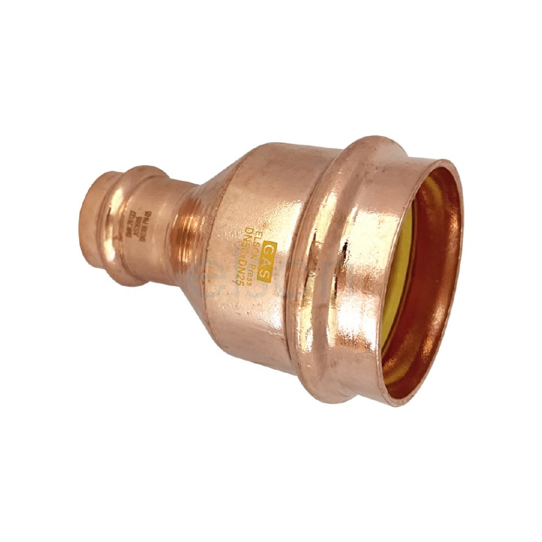 Copper fitting on a white background