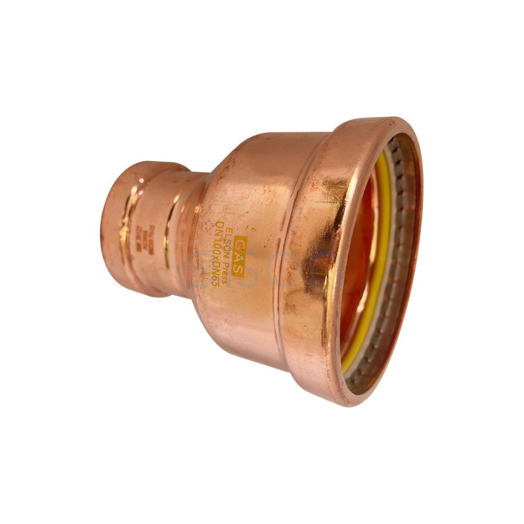 Copper pipe fitting on a white background