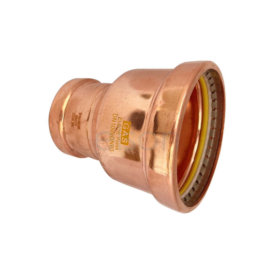 Copper pipe fitting on a white background