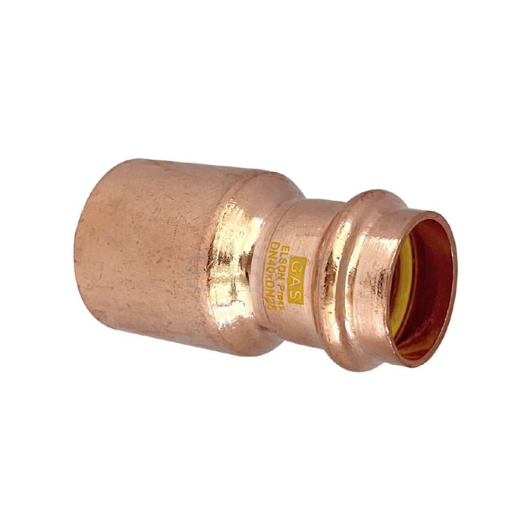 Copper pipe fitting on a white background