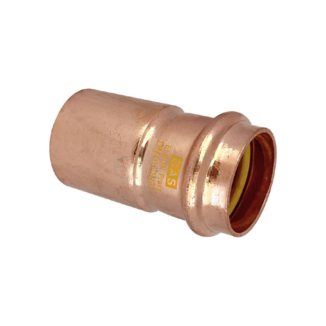 Copper pipe fitting on a white background