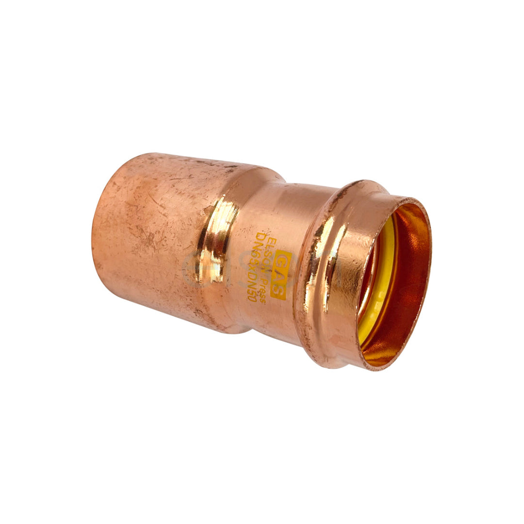 Copper pipe fitting on a white background