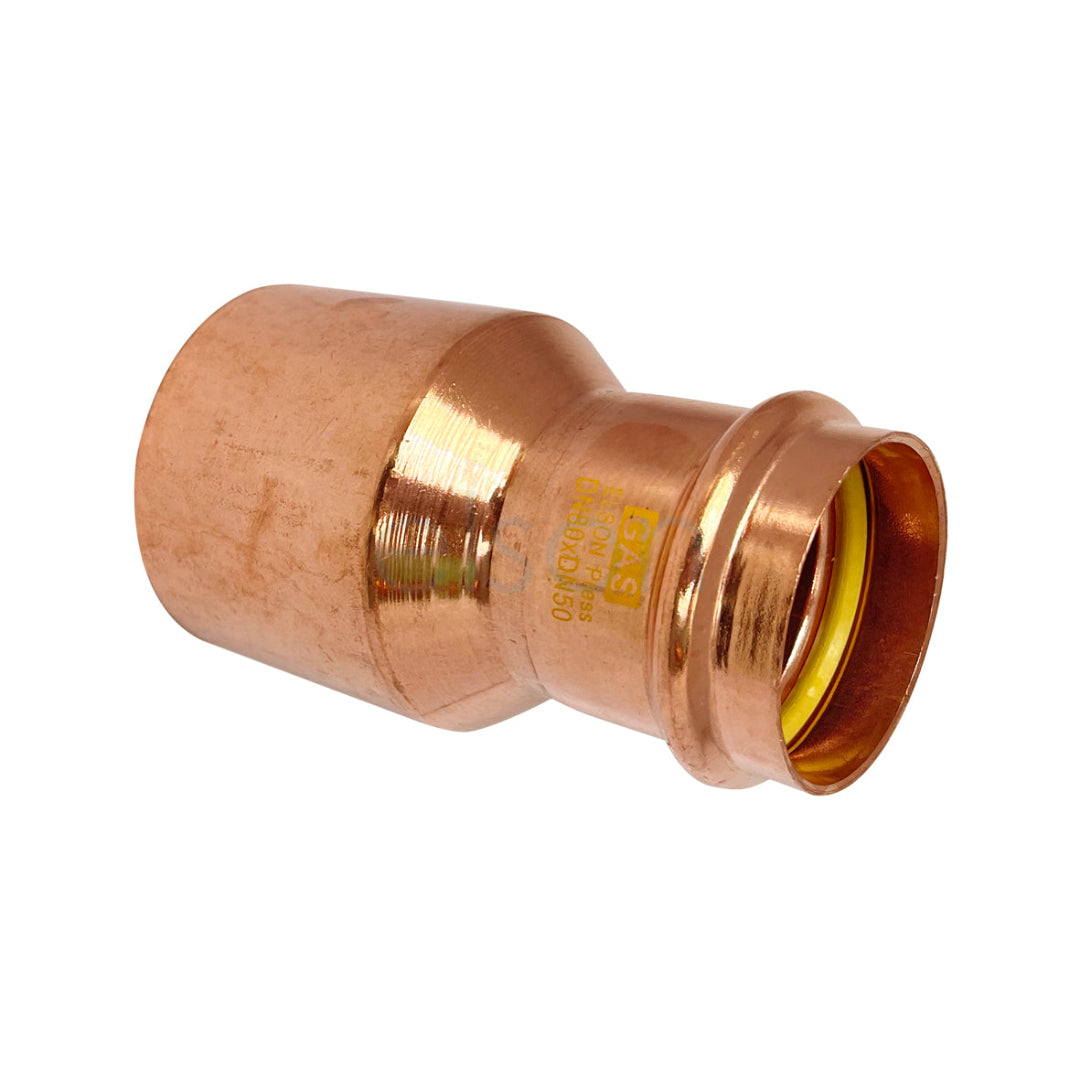 Copper pipe fitting on a white background