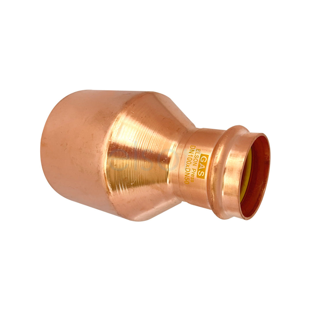 Copper gas fitting on a white background