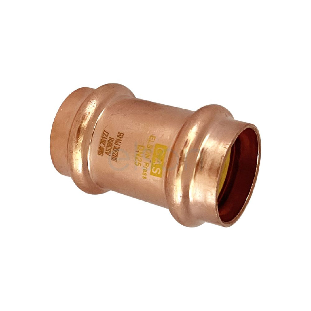 Copper pipe fitting on a white background