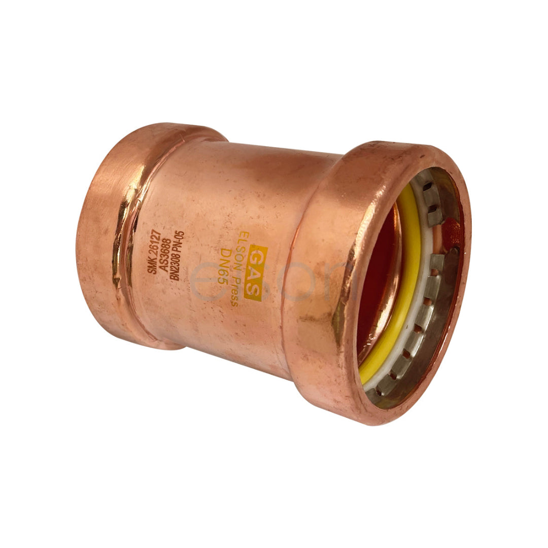 Copper pipe fitting on a white background