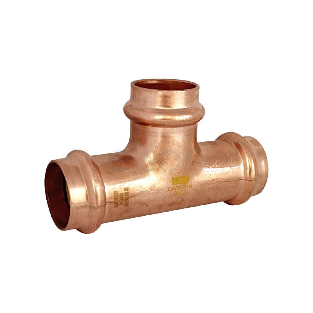 Copper pipe fitting on a white background