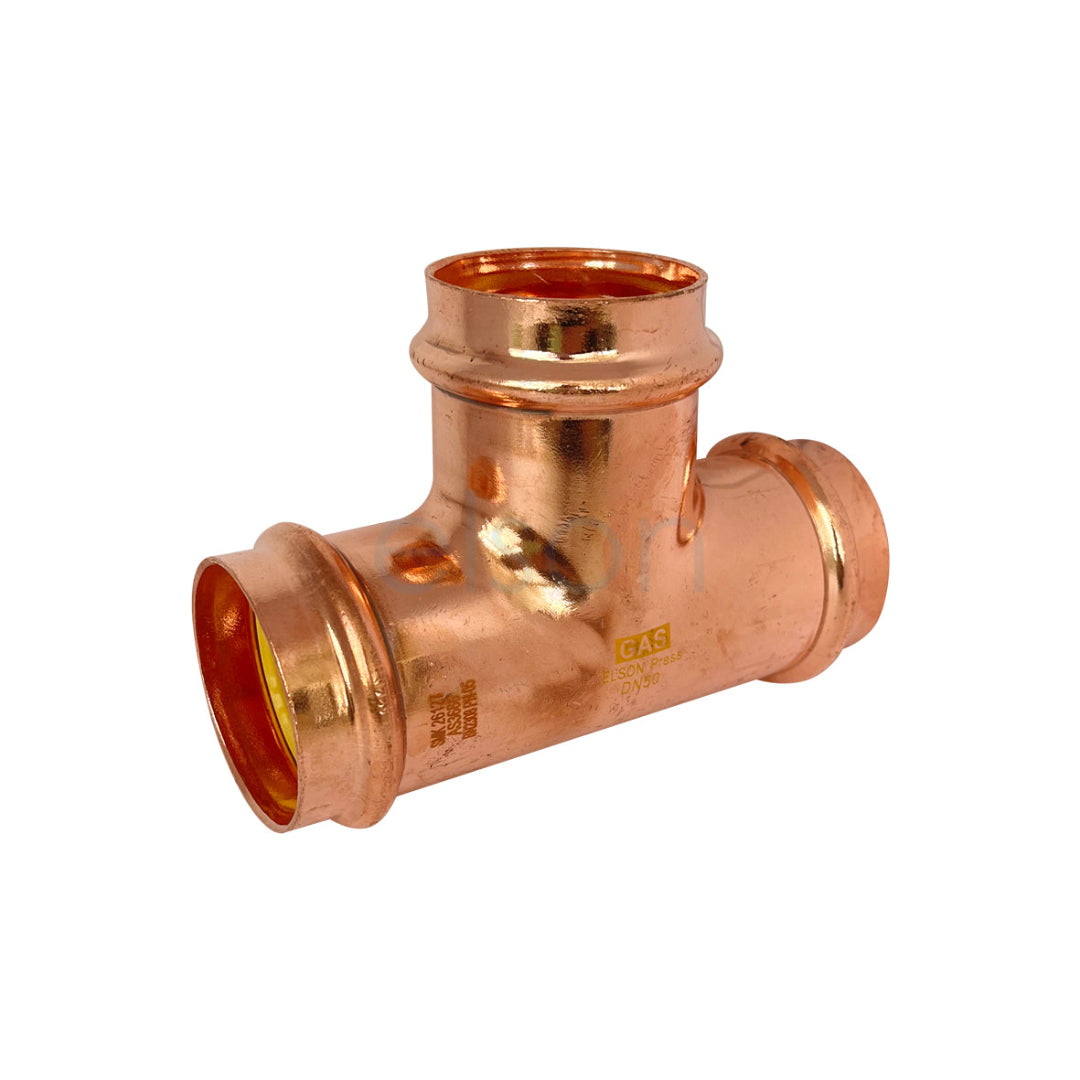 Copper pipe fitting on a white background