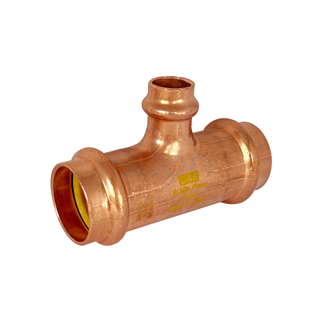 Copper pipe fitting on a white background