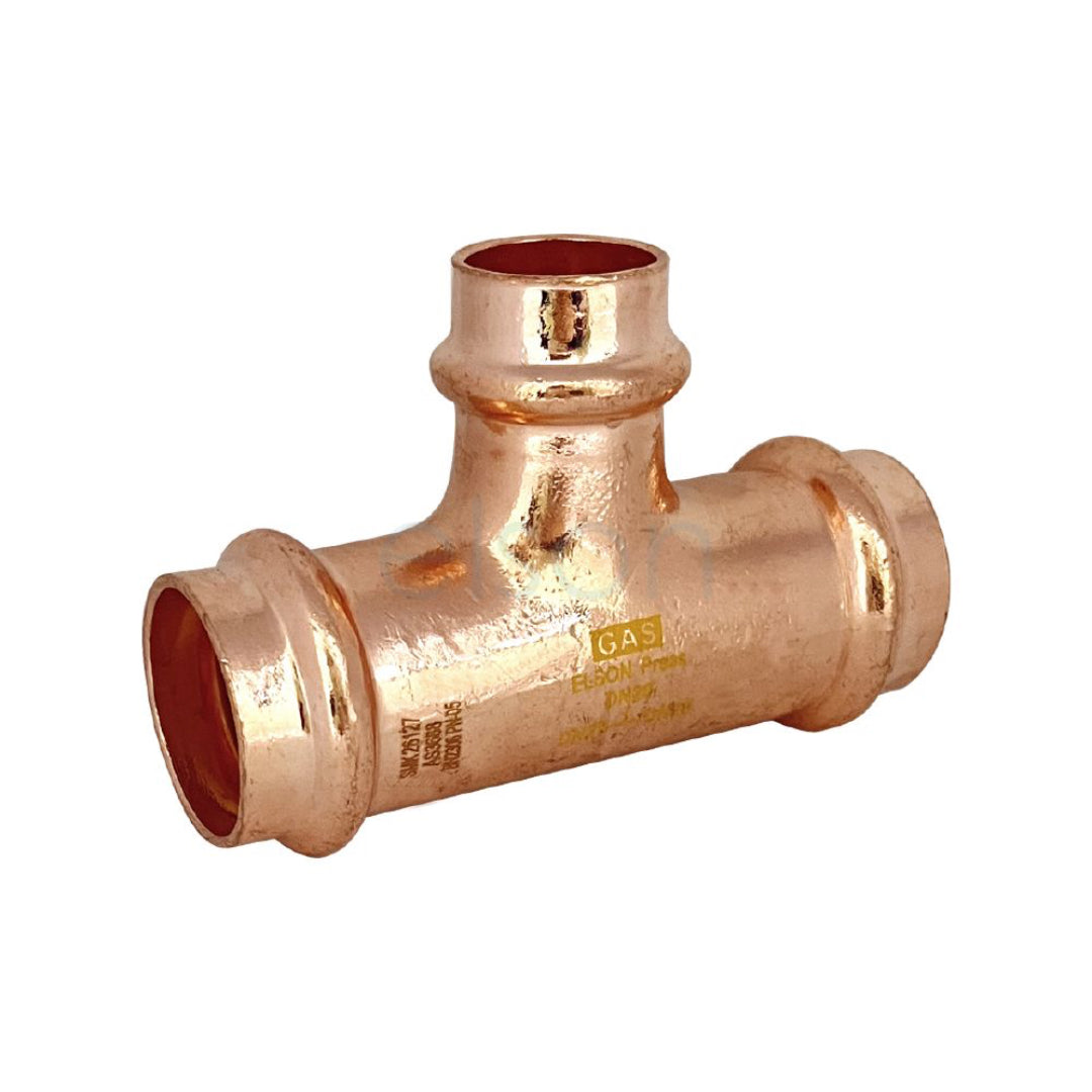 Copper pipe fitting on a white background