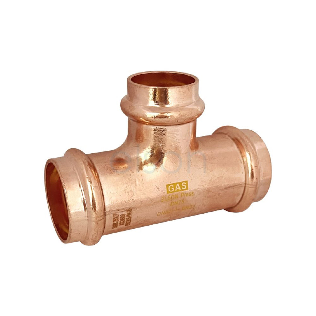 Copper gas fitting on a white background