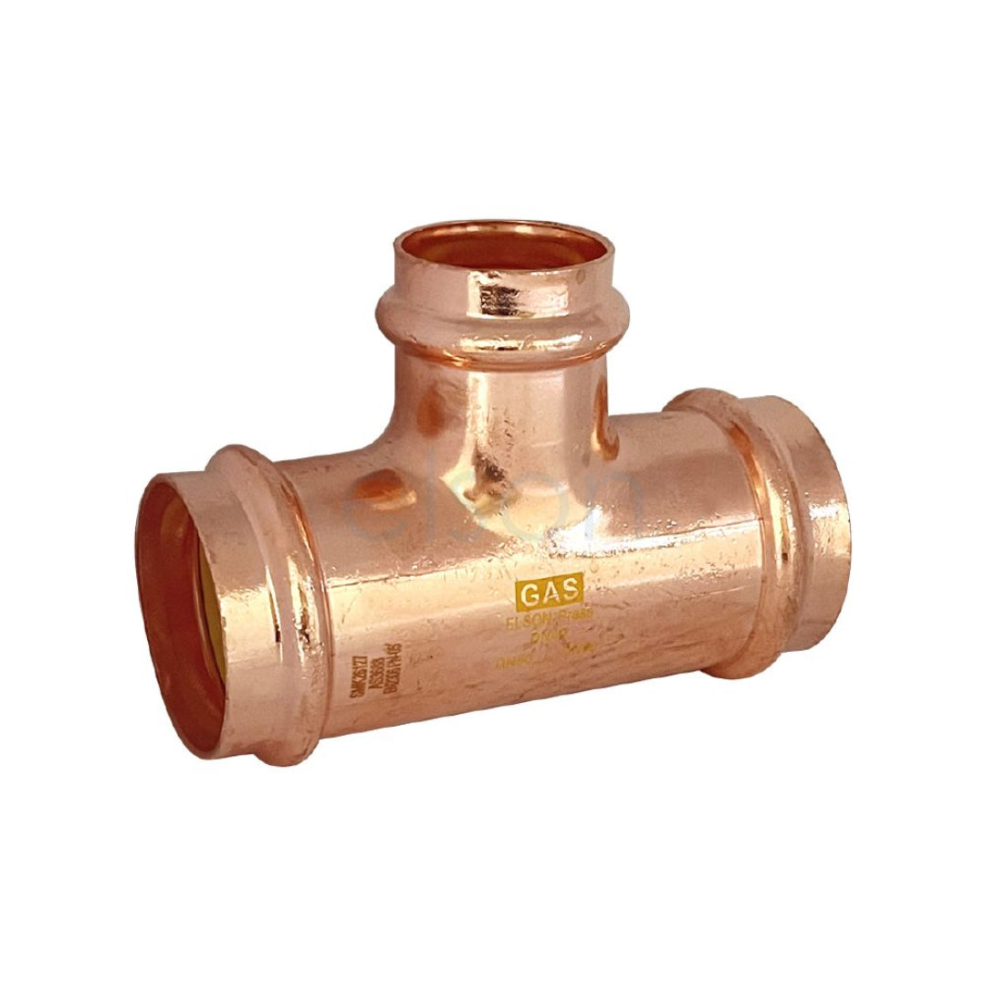 Copper pipe fitting on a white background