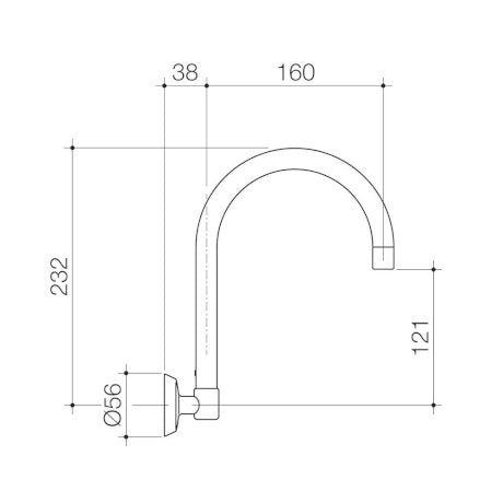 G Series+ Wall Sink Outlet - 160mm