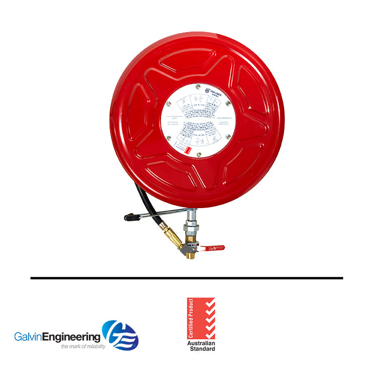 Red Emperor® F Series Standard Fixed Fire Hose Reel with Swing Guide Arm 36m - Red