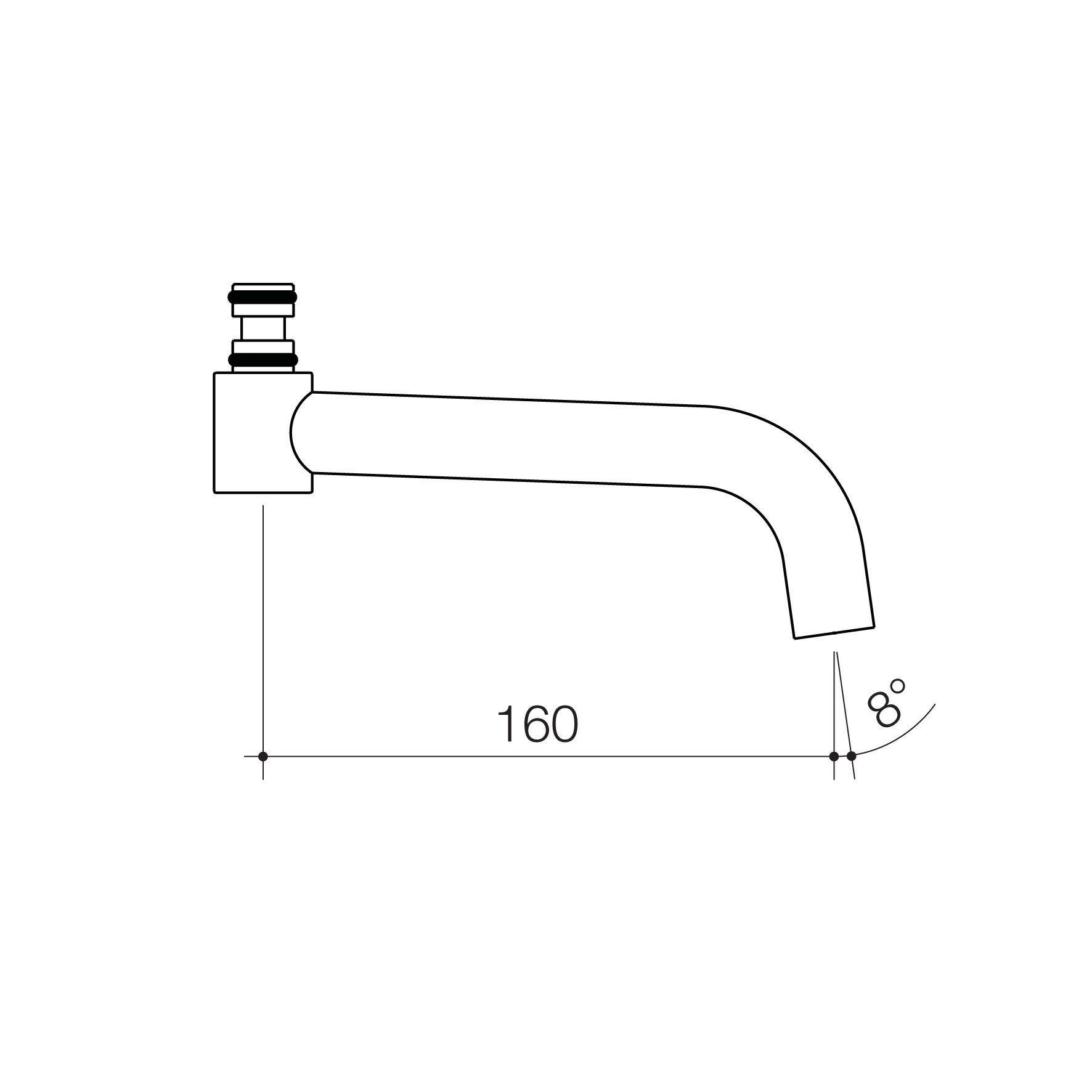 G Series+ Underslung Wall Sink Outlet - 200mm