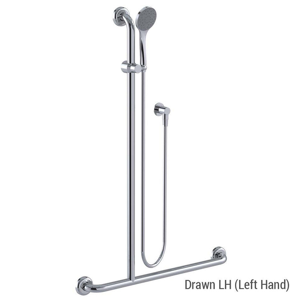 Clam® Flange Shower Kit 20 Commercial Chrome WELS 3 Star - 9L/min Left Hand