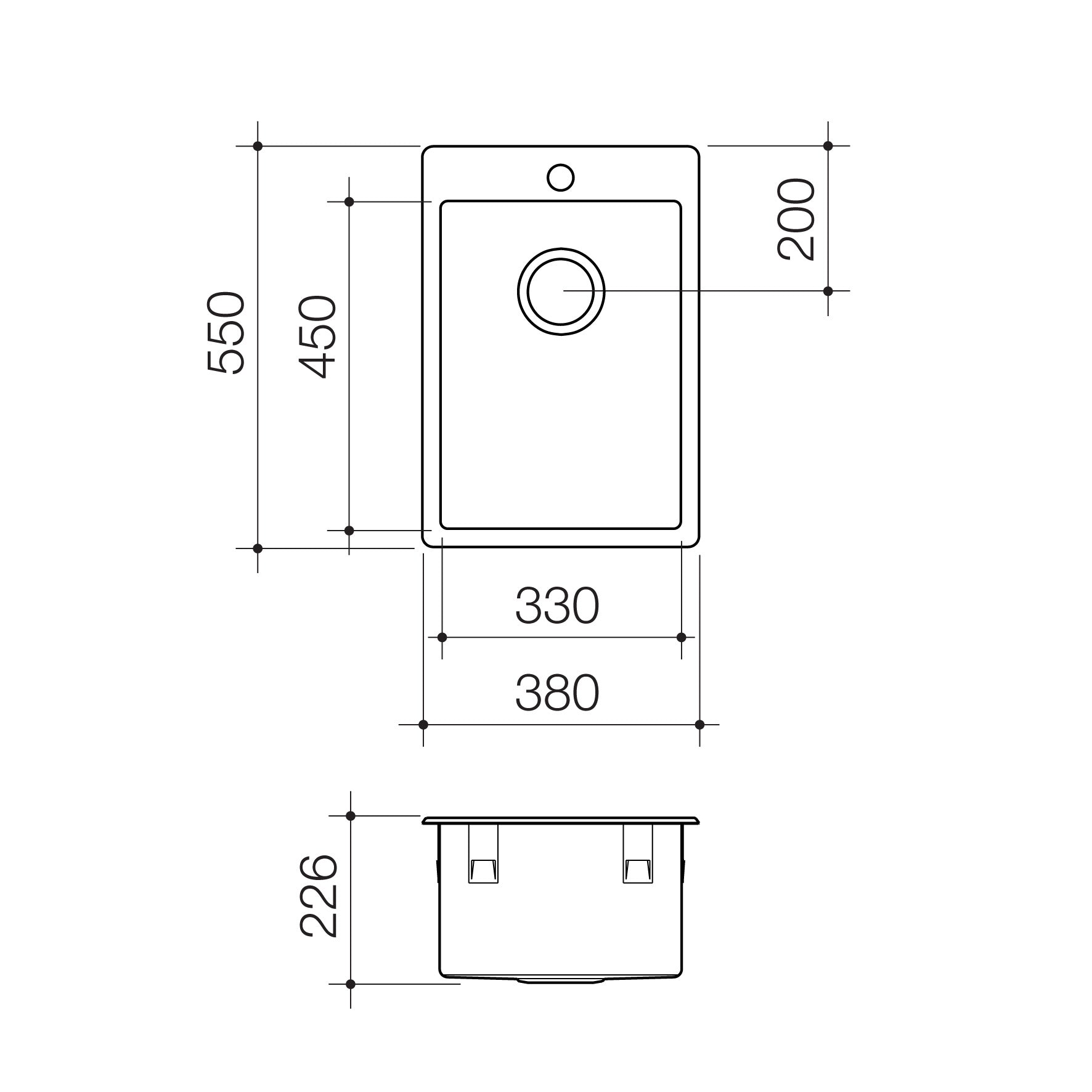 Compass 35 Litre Flushline Tub 1TH