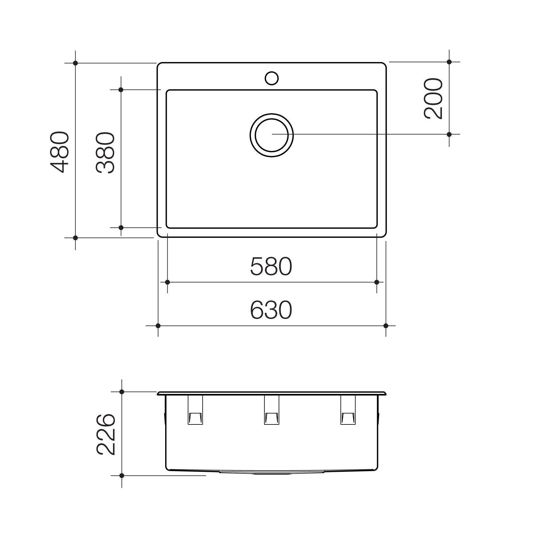 Compass 45 Litre Flushline Tub 0TH