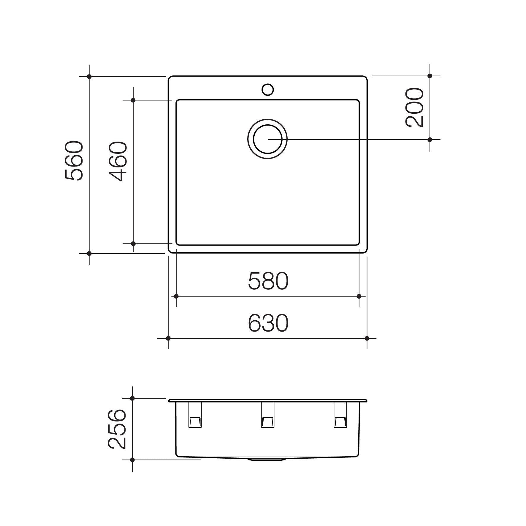 Compass 70L Flushline Laundry Tub