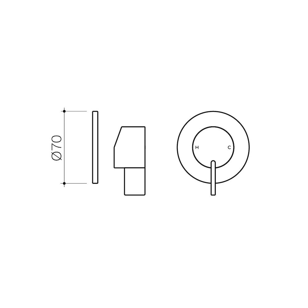 Clark Round Blade Wall Mixer Trim Kit Matte Black