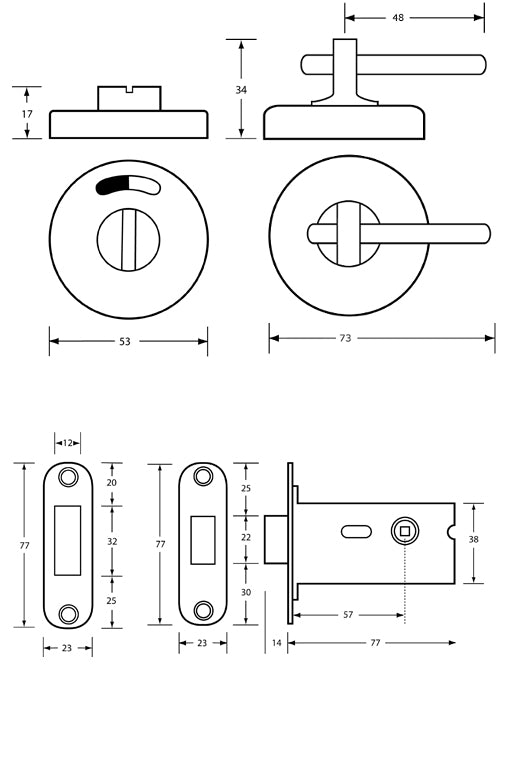 400A Offset Morticed Lock & Indicator Set – Concealed Fix