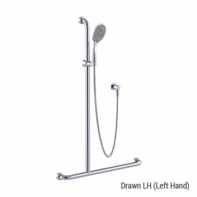 Hygienic Seal® Friction Slide "Inverted T" Shower Kit Chrome Streamjet™ XL Turbo Pulsator WELS 3 Star - 9L/min