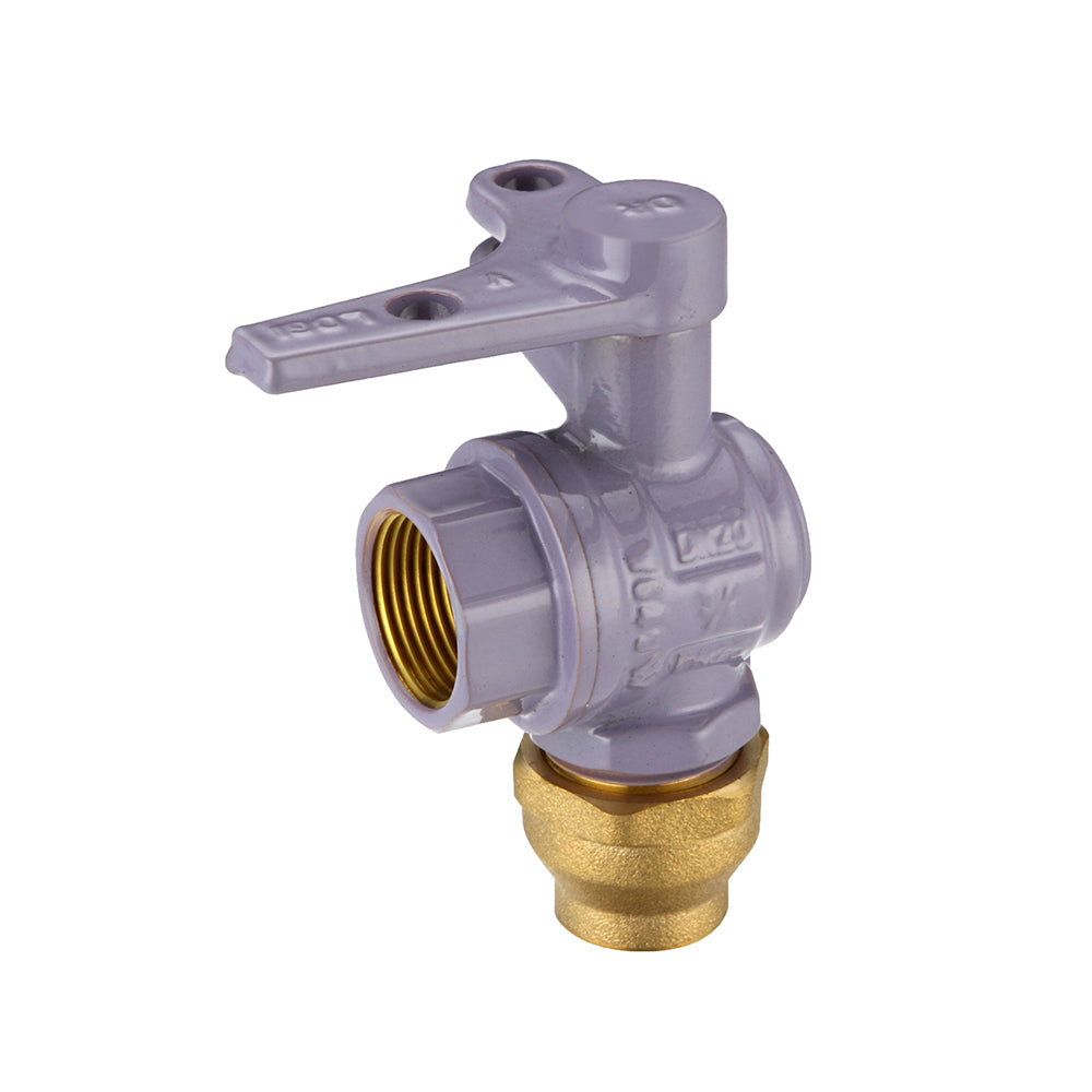 Water Service Ball Valve - Right Angle Meter Stop, Lilac, Lockable
