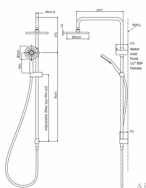 EXPOSURE SQUARE TOP RAILCHROME BOXED L/HOSE